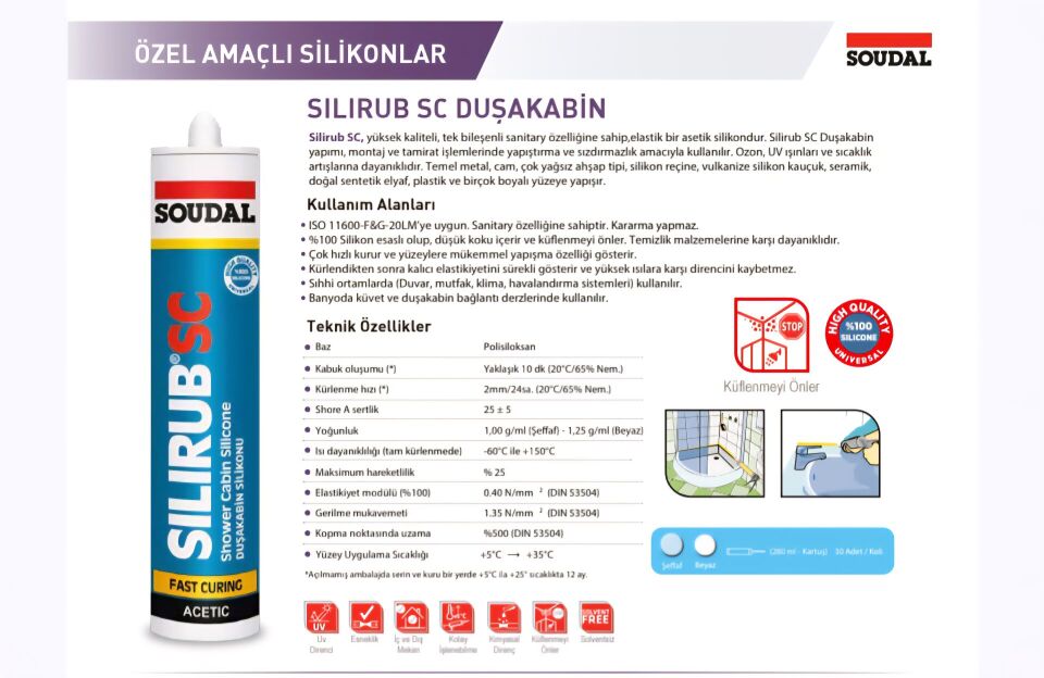 Silirub SC Duşakabin Yapıştırıcısı