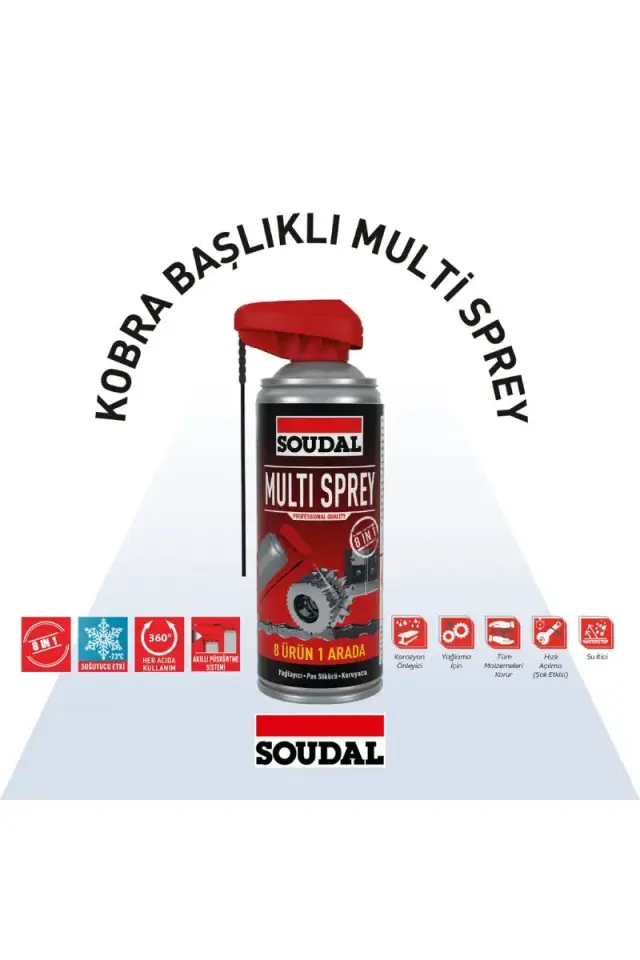 Kobra Başlıklı Multi Sprey Yaglayici-pas Sokucu 8 Foksiyonlu